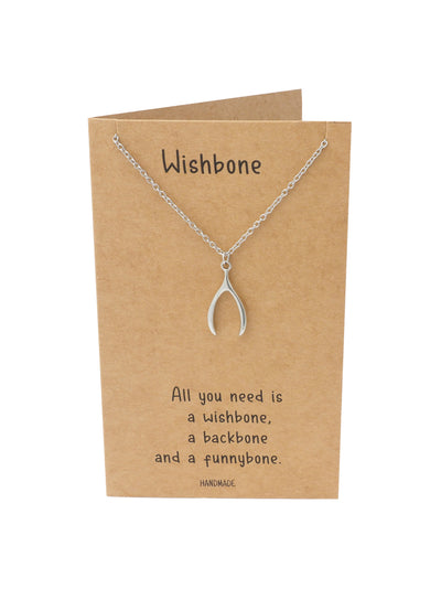 Dasha Good Luck Wishbone Necklace