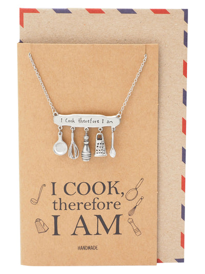 Skylar Gifts for Mom, Dad, Chef Personalized Cooking Jewelry Charm Necklace