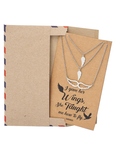 Micaela Mother Daughter Gifts for Mom Wings Set of 3 Necklaces