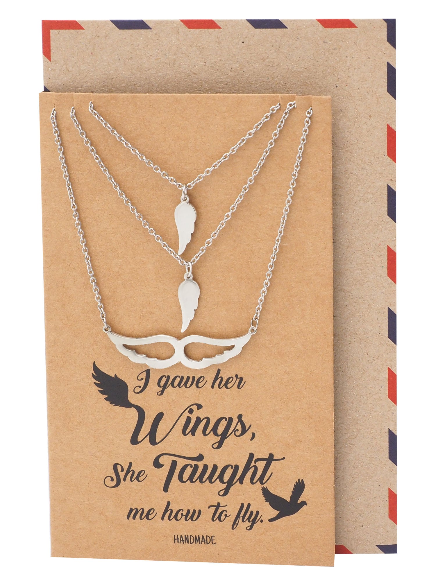 Micaela Mother Daughter Gifts for Mom Wings Set of 3 Necklaces