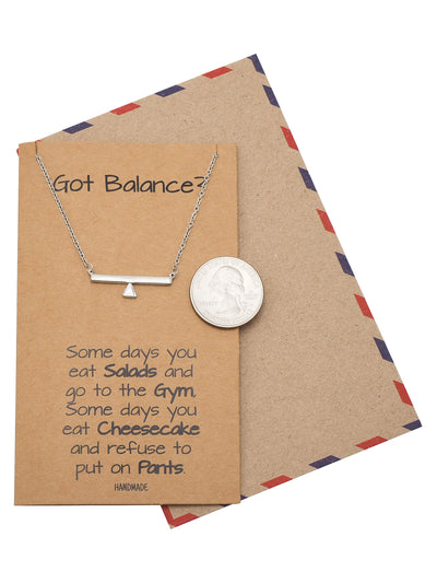 Janine Balance Pendant Necklace for Women Greeting Card
