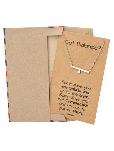 Janine Balance Pendant Necklace for Women Greeting Card
