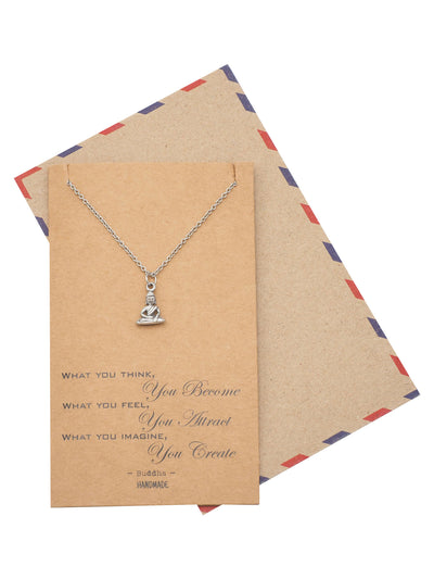 Helena Buddha Necklace Inspirational Quotes Jewelry Greeting Card