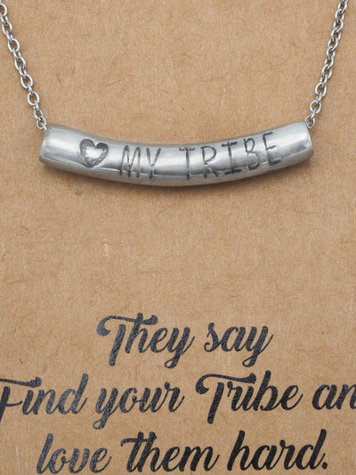 Liezyl Heart My Tribe on Tube Pendant Necklace Inspiration Greeting Card