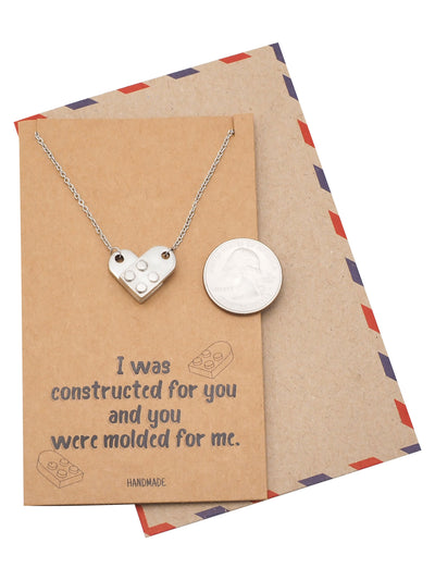 Immanuelle Lego Pendant Necklace Relationship Goals Gifts for Women with Greeting Card