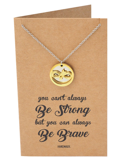 Carla Infinity Arrow with Brave on Plate Pendant Necklace