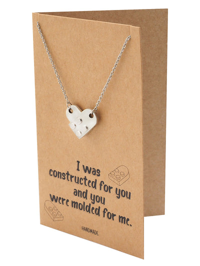 Immanuelle Lego Pendant Necklace Relationship Goals Gifts for Women with Greeting Card