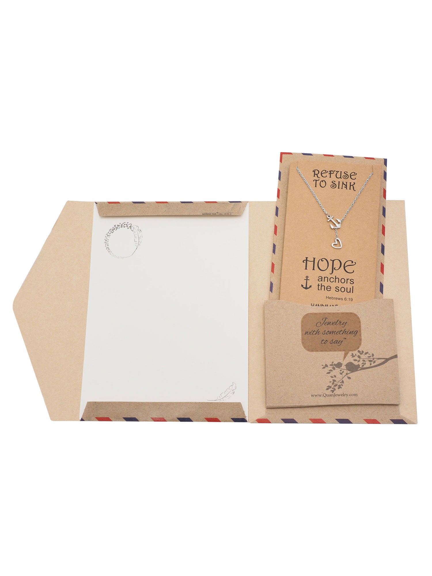Hope Heart Lariat Anchor Necklace