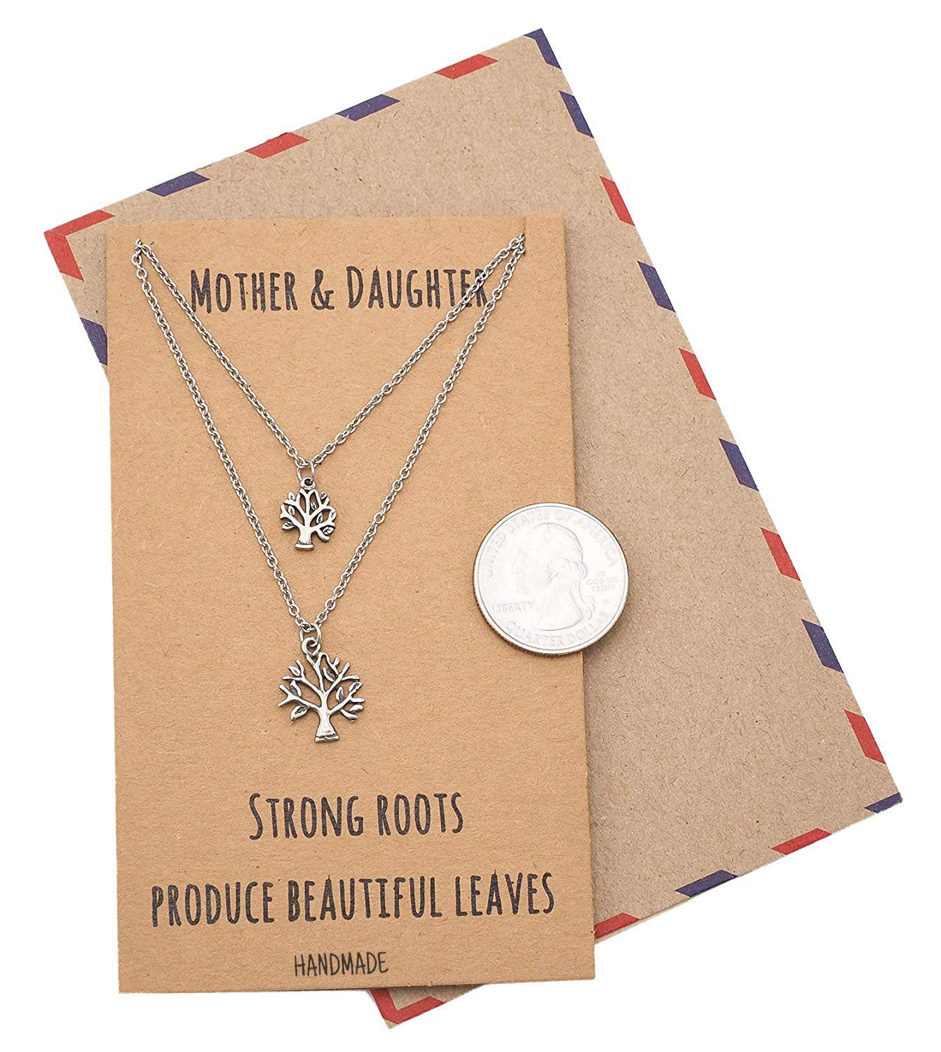 Ayiesha Tree of Life Necklace, Mother Daughter Jewelry - Quan Jewelry