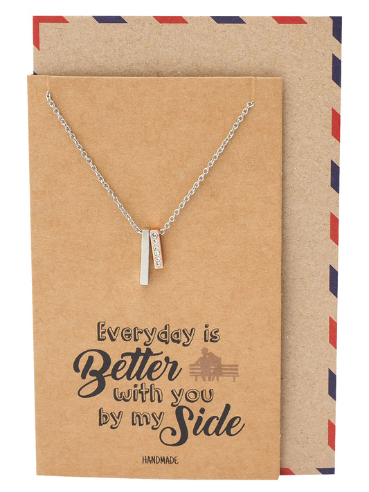 Yasmin 2 Bars Pendant Necklace