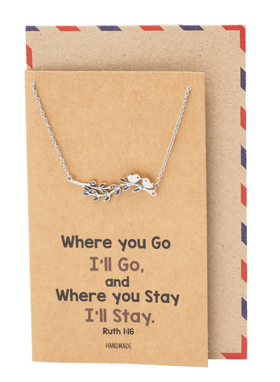 Merida 2 Birds on Branch Pendant Necklace