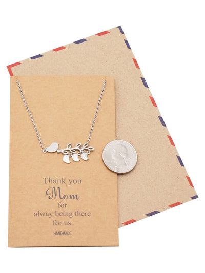 Bird Necklace and Thank You Card