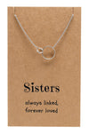 Hailey Sister Quotes Sister Necklaces with Interlocking Circles Pendant