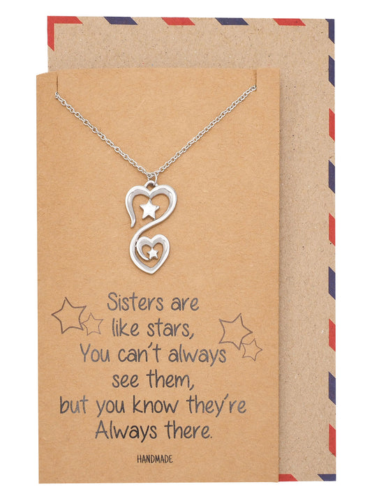 Wynter 2 Stars 2 Hearts Pendant Necklace