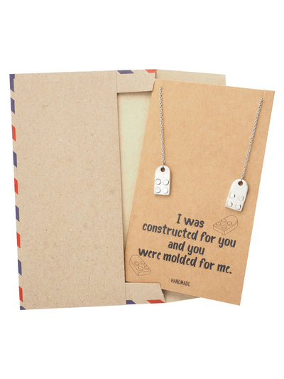 Immanuelle Lego Pendant Necklace Relationship Goals Gifts for Women with Greeting Card