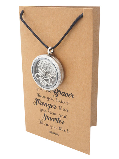 Pamela Locket Necklace with Infinity Arrow, Teepee, Heart and Crystal Charms