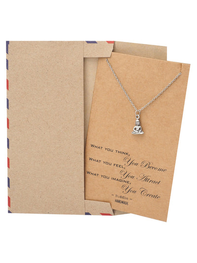 Helena Buddha Necklace Inspirational Quotes Jewelry Greeting Card