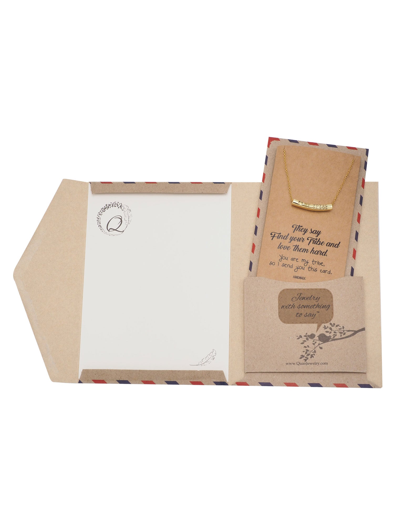 Liezyl Heart My Tribe on Tube Pendant Necklace Inspiration Greeting Card