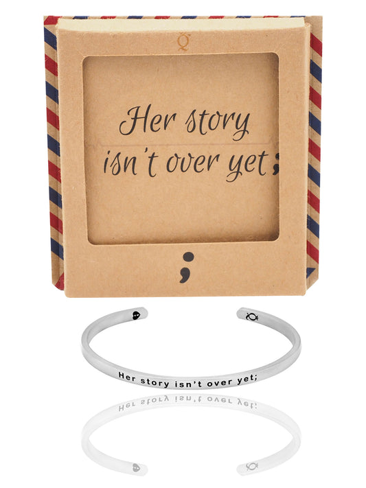 Liezel Continue Semicolon Heart Cuff Bracelet
