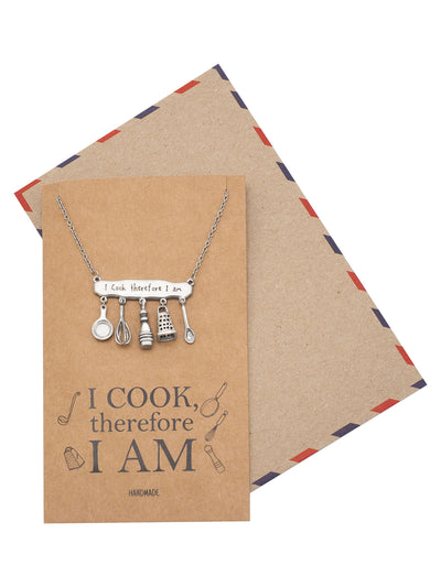 Skylar Gifts for Mom, Dad, Chef Personalized Cooking Jewelry Charm Necklace