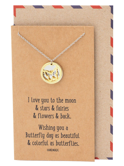 Irish Butterfly with Beautiful on Plate Pendant Necklace