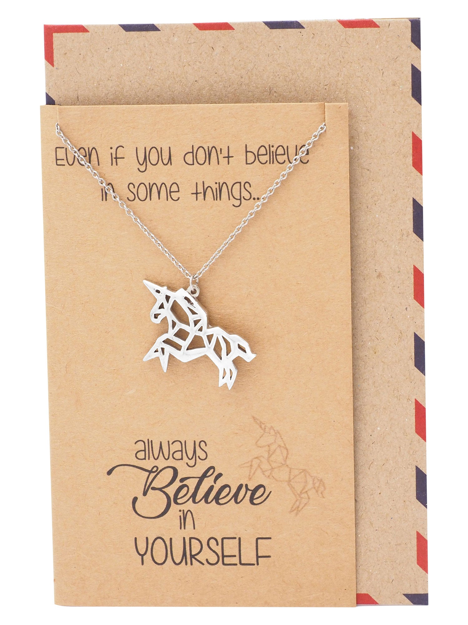 Coleen Gifts for Graduation Origami Unicorn Necklace Inspirational Jewelry