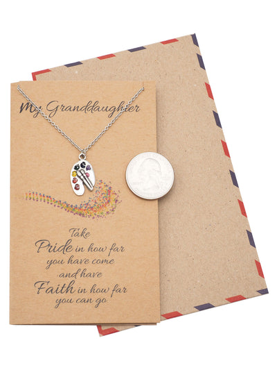 Sammy Happy Birthday Granddaughter Paint Necklace with Inspirational Quote