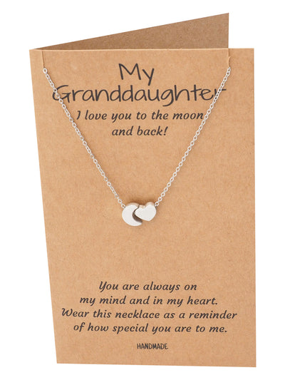 Vera I Love You to the Moon and Back Heart Charm Necklace