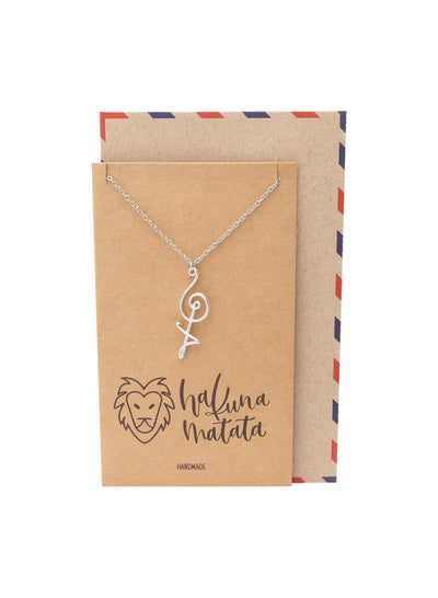 Damica Hakuna Matata Pendant Necklace, Gifts for Women with Inspirational Quote on Greeting Card