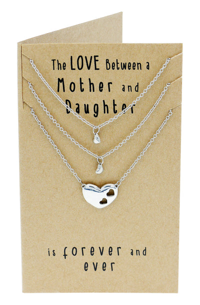 Ivy Gifts for Mom Mother Daughter Heart Necklace