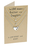 Ivy Gifts for Mom Mother Daughter Heart Necklace