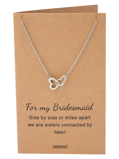 Lilia Bridesmaid Gifts Interlocking Hearts Necklace