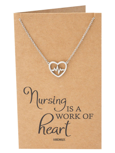 Kyla EKG in Heart Pendant Necklace Best Girt for Nurses