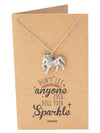 Lexine Sparkle Rainbow Horse Pendant Friendship Necklace Inspirational Quote With Greeting Card