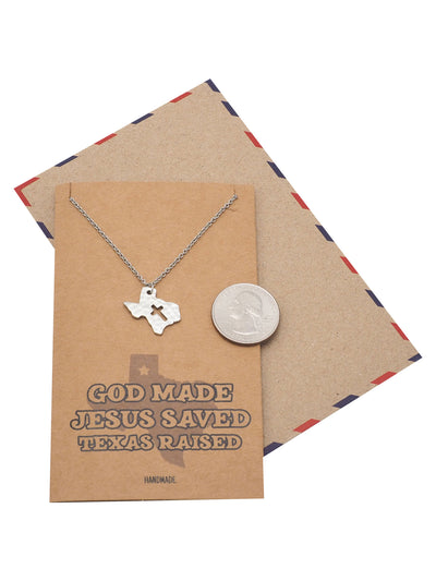 Ella Texas Map Cross Necklace for Women