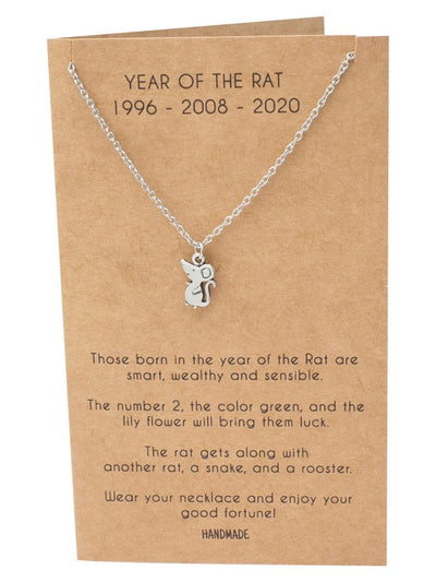 Abril Year of the Rat Pendant Necklace