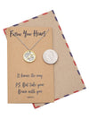 Coline Heart Arrow and Brain on Plate Pendant Necklace Inspirational Quote Greeting Card