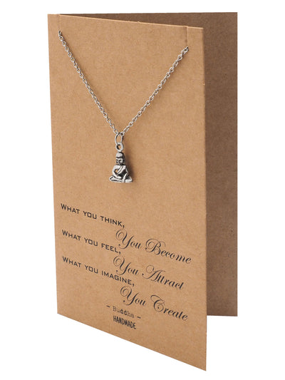 Helena Buddha Necklace Inspirational Quotes Jewelry Greeting Card