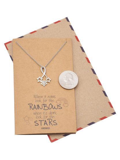 Rebecca Bright Stars Necklace with Inspirational Quote