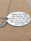 Sunset Feather and Engraved Oval Plate Pendants Necklace