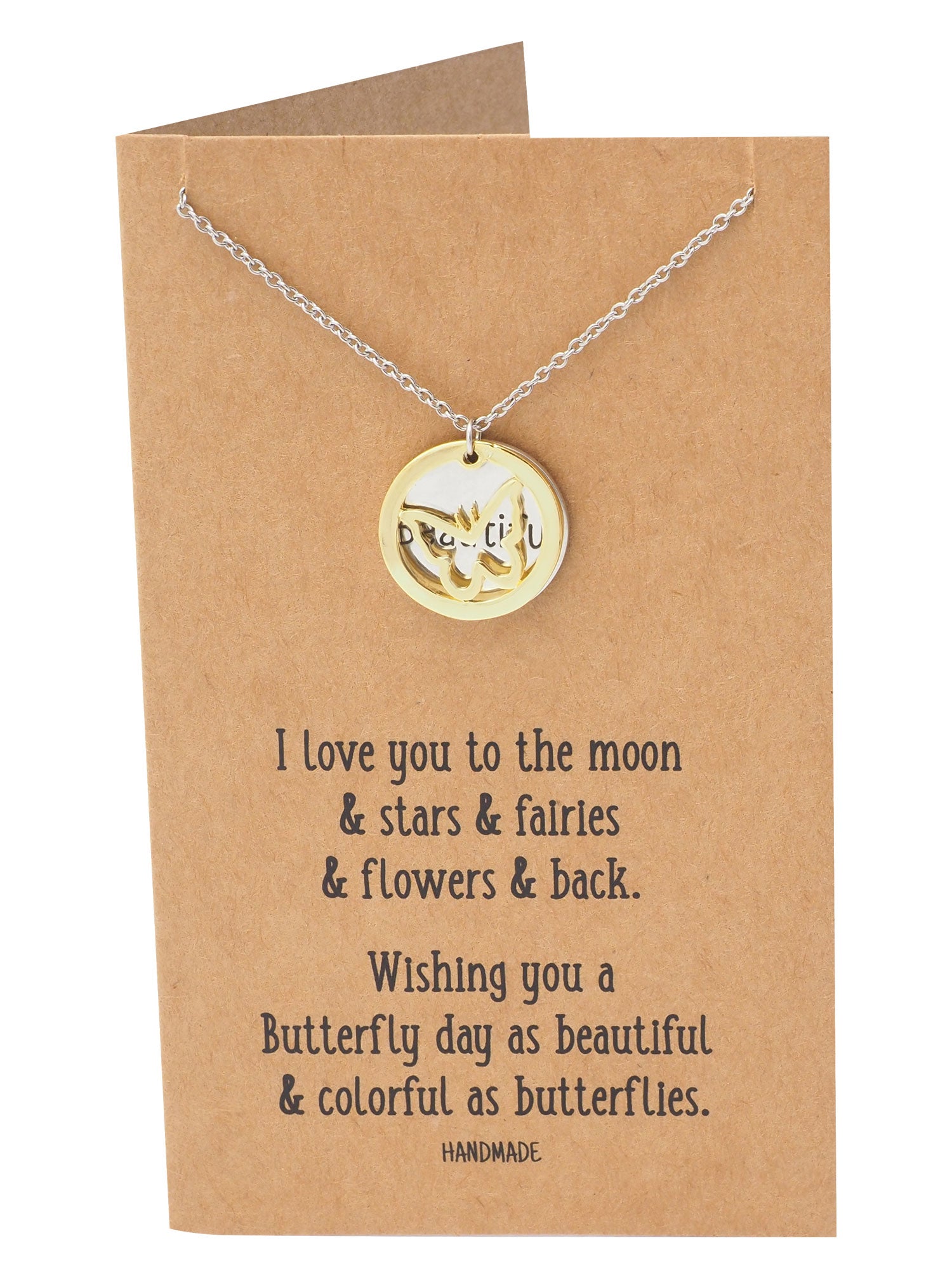 Irish Butterfly with Beautiful on Plate Pendant Necklace