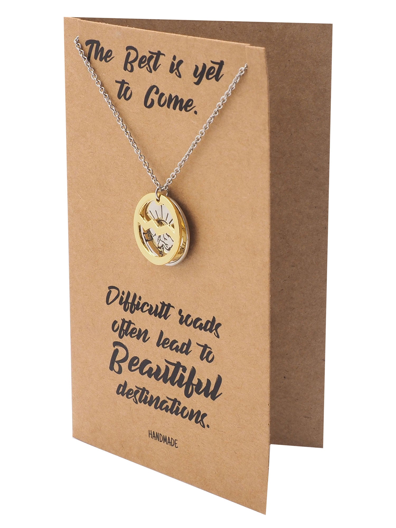 Giselle Mountain and Sunrise on Plate Pendant Necklace