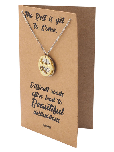 Giselle Mountain and Sunrise on Plate Pendant Necklace