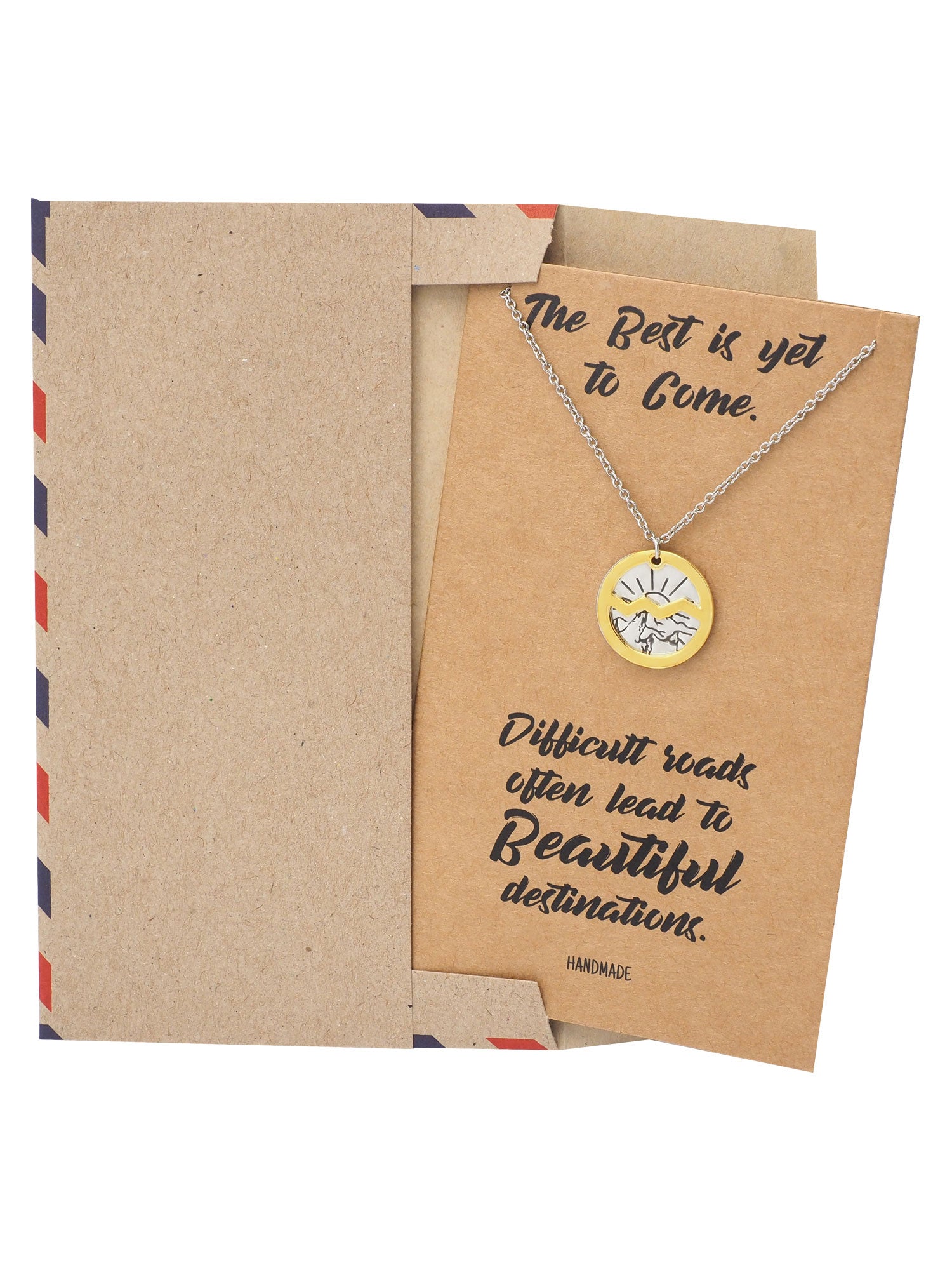 Giselle Mountain and Sunrise on Plate Pendant Necklace