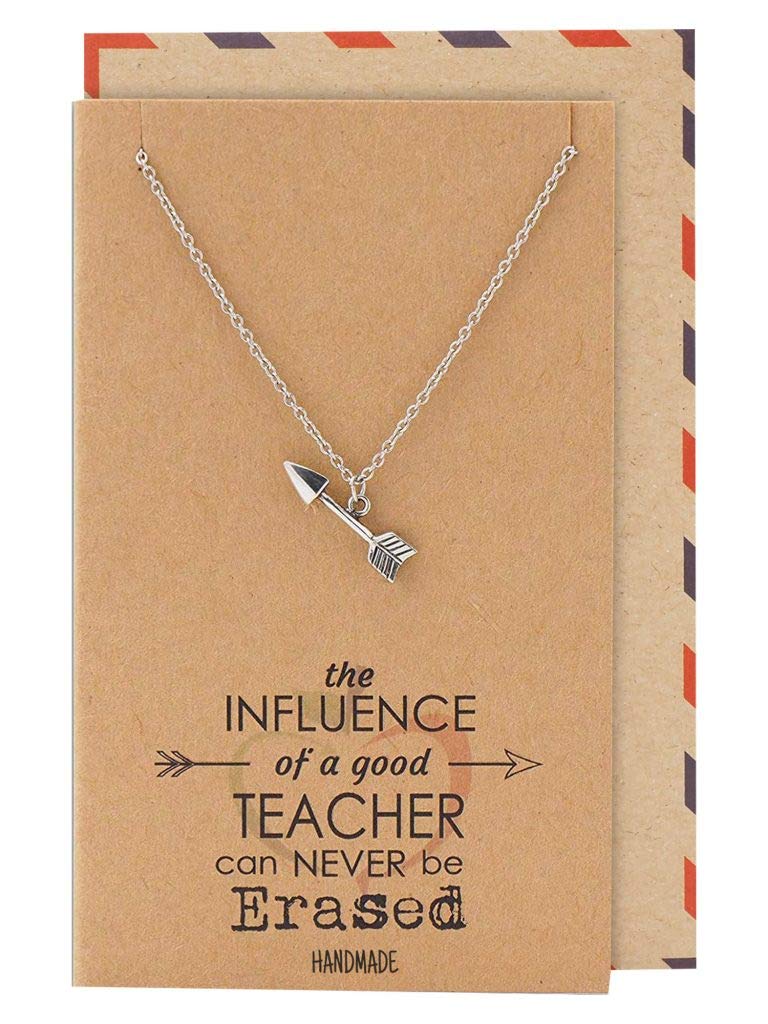 Katniss Teachers Gifts, Arrow Necklace and Inspirational Quote Card