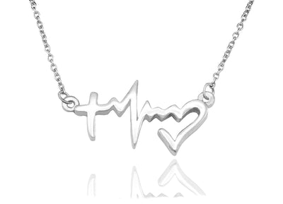 Kaye EKG and Heart Pendant Necklace