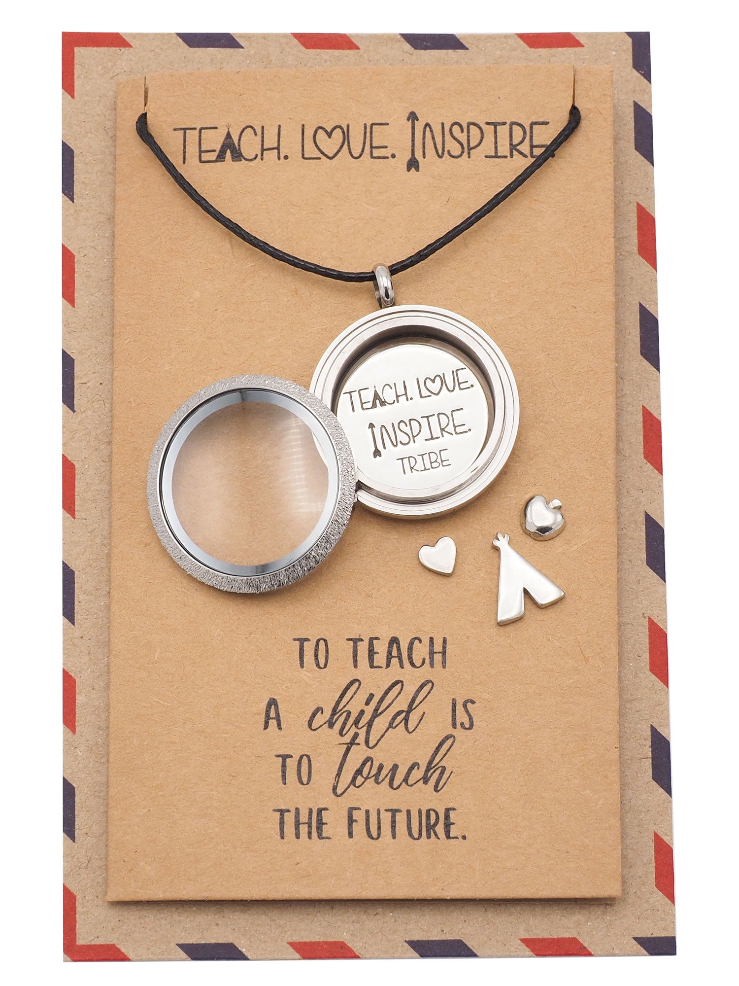 Brielle Teacher Locket Necklace with Teepee