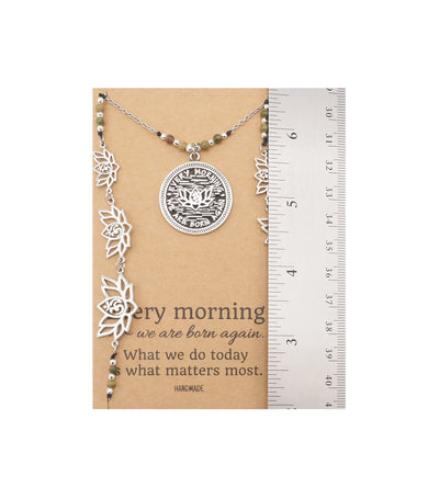 Nora Lotus Face Mask Lanyard Necklace with Inspirational Greeting Card