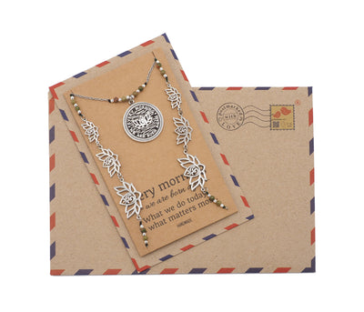 Nora Lotus Face Mask Lanyard Necklace with Inspirational Greeting Card