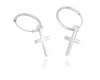 Margaux Cross Hoop Earrings, 925 Sterling Silver